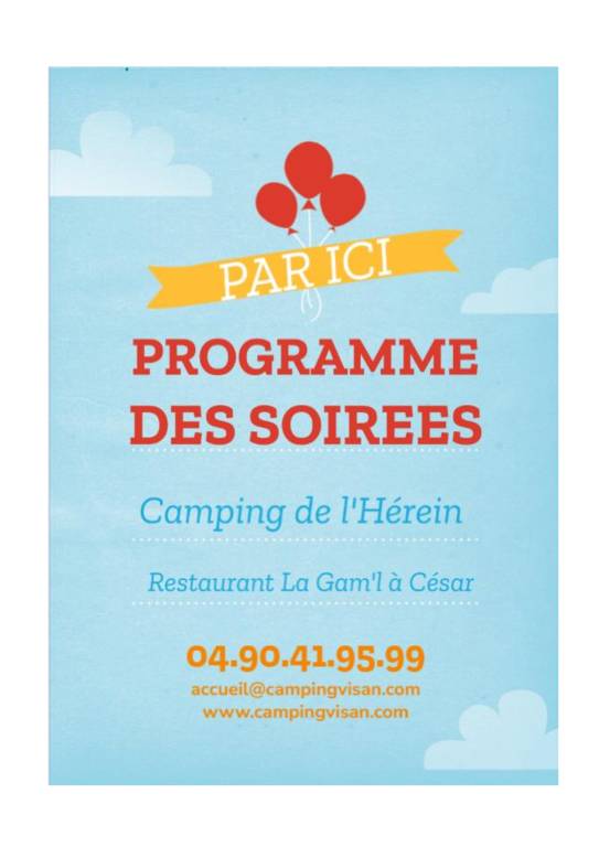Programme été 2023 au Camping de l'Hérein à Visan